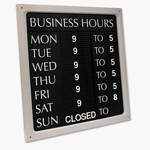 Image of COSCO Message/Business Hours Sign, 15 x 20.5, Black/Red