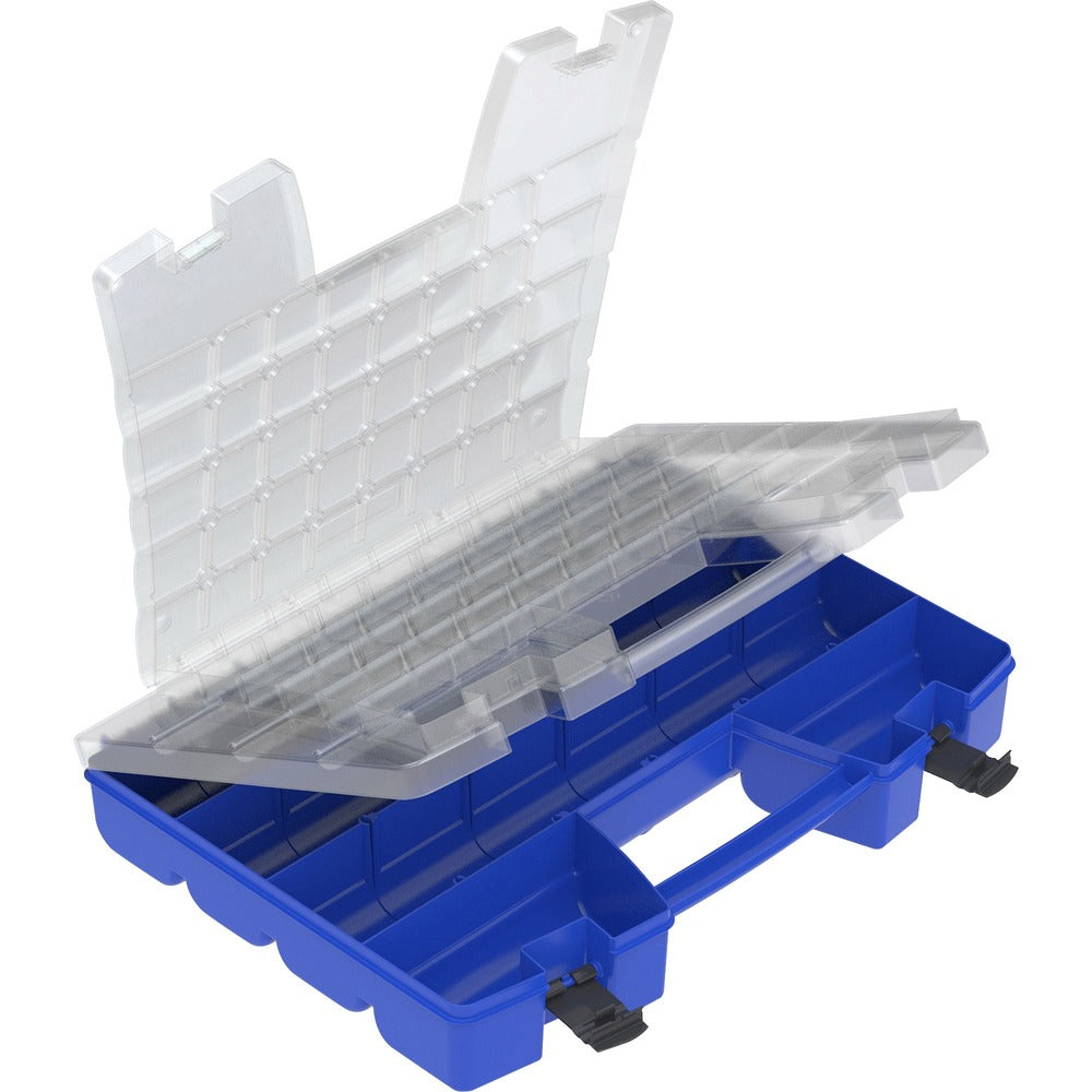 Image of Akro-Mils Portable Organizer,13-3/8"x18-1/4"x3-5/8",BE Base/CL Lid