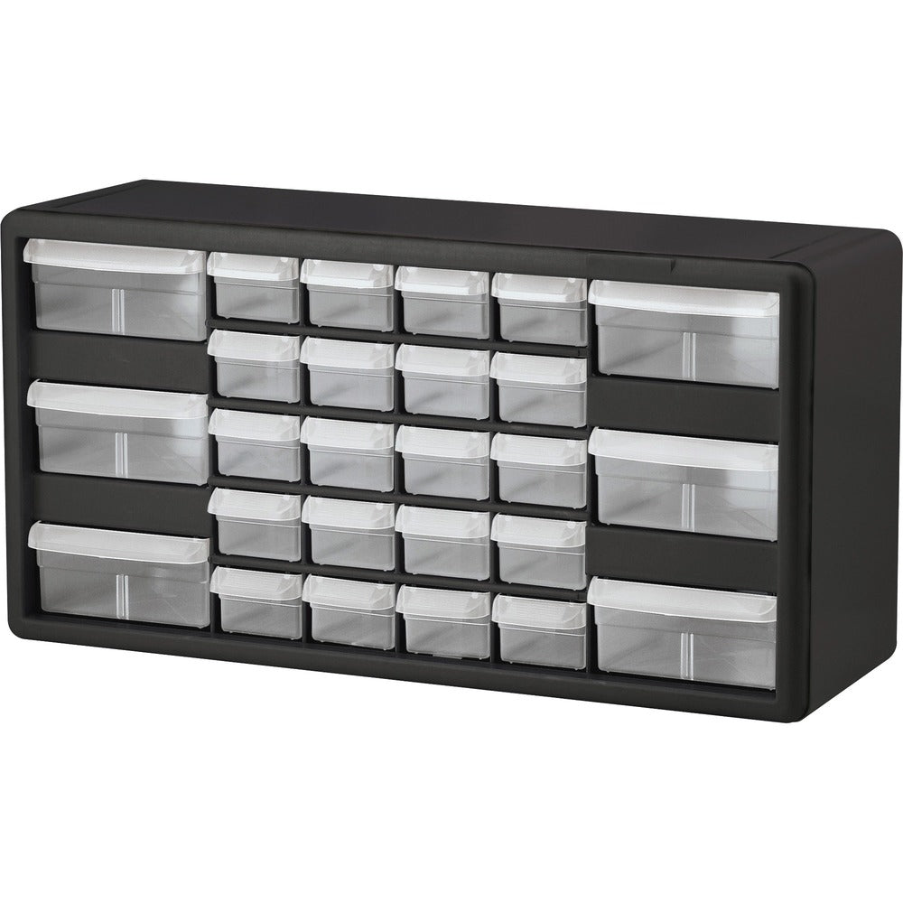 Image of Akro-Mils Stackable Cabinet,26 Drawers,20"x6-3/8"x10-11/32",Black/Gray