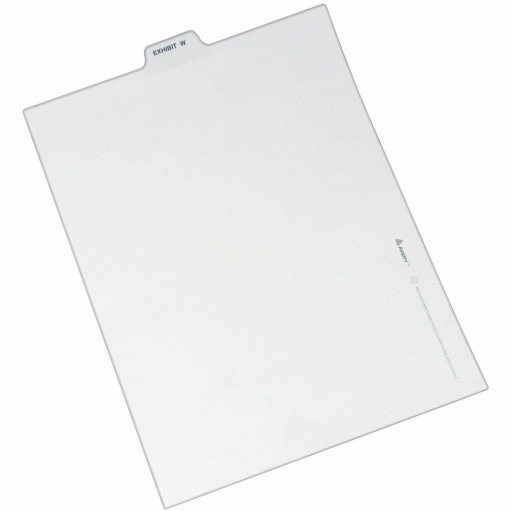 Image of Avery Divider, "Exhibit W", Bottom Tab, 8-1/2"x11", 25/PK, White