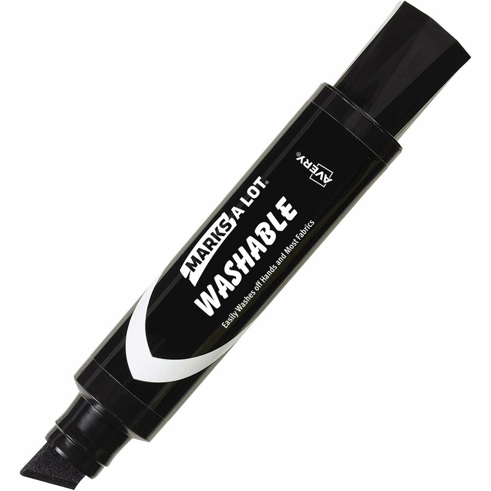 Image of Avery Jumbo Tip Markers,Washable,Desk Style,Chisel Tip,Black
