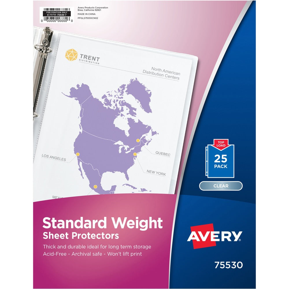 Image of Avery Sheet Protector,Standard-Weight,8-1/2"x11",25/PK,Clear