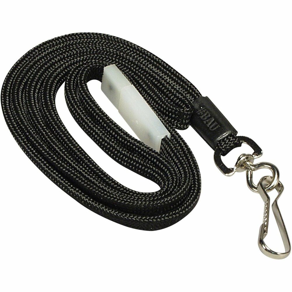Image of Baumgartens Breakaway Lanyards, w/ Adj. Slide, 35",12/BX, Black