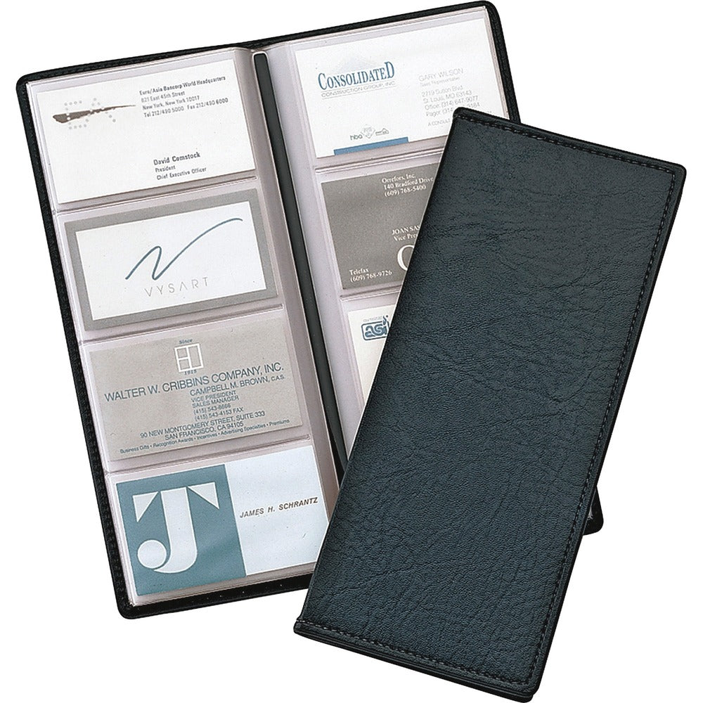 Image of Cardinal Card File,Non-Glr,96-Card Cap,4-1/4"x1/2"x10-3/8",BK