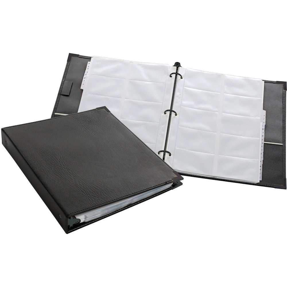 Image of Cardinal Business Card Ring Binder,200 Card Cap.,11-5/8"x10-1/2",BK