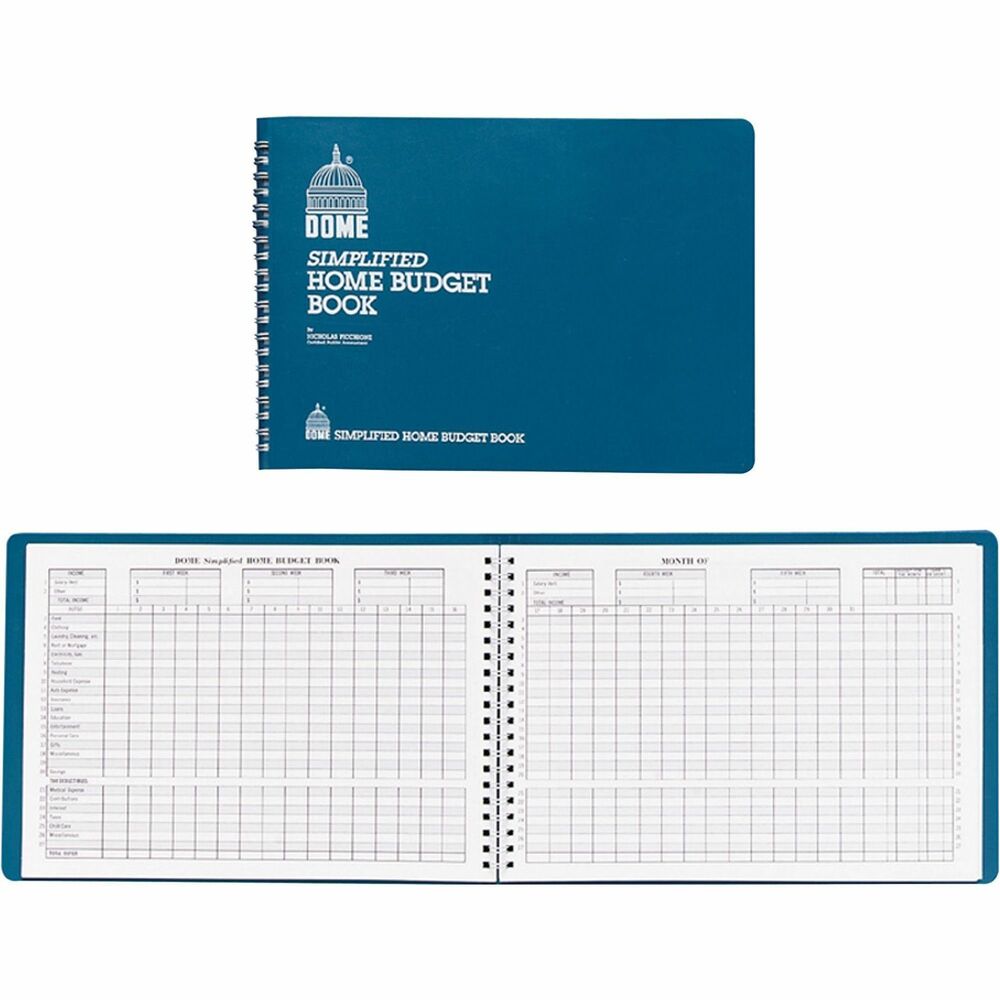 Image of Dome Publishing Co Inc Home Budget Book, 64 Pages, 10-1/2"x7-1/2", Teal