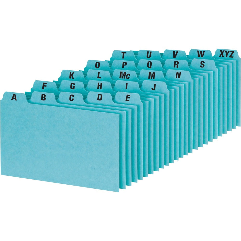 Image of Oxford Self-Tab Card Guides,25 Pt Pressbrd,A-Z,9"x6",25/ST,Blue