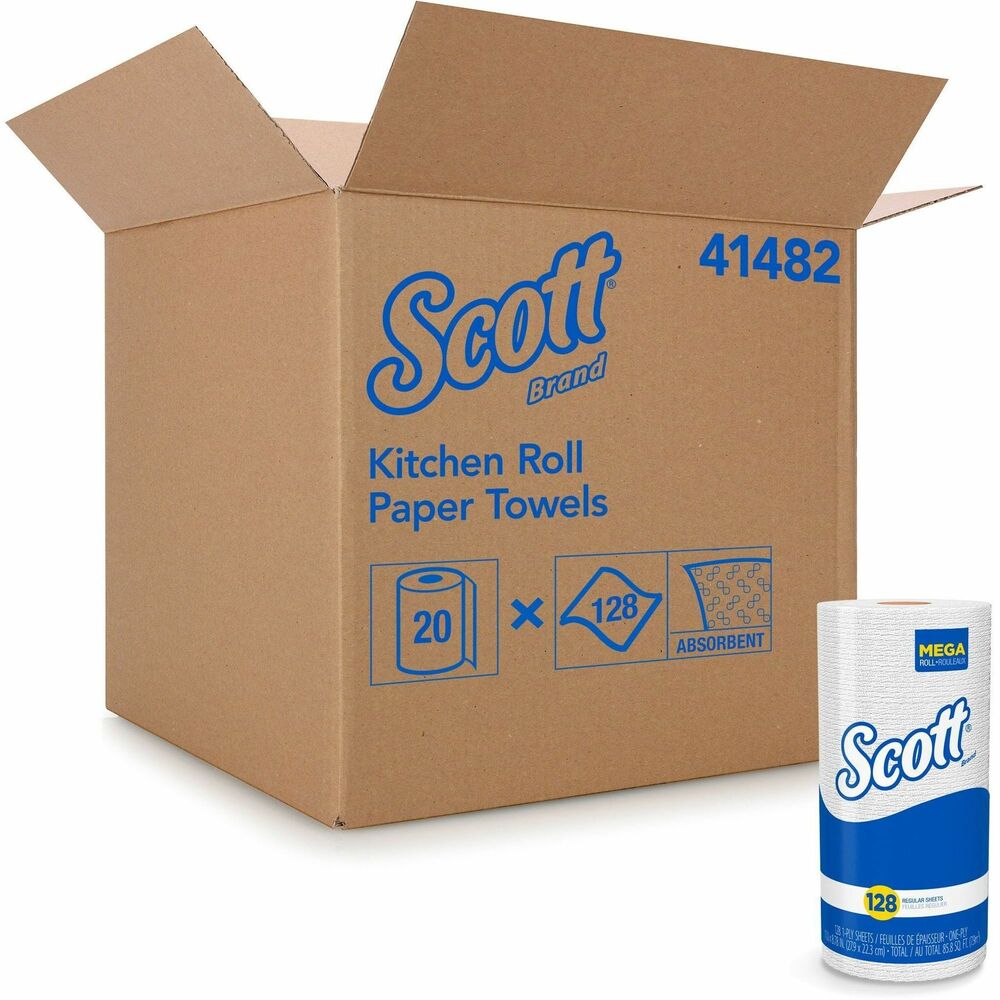 Image of Kimberly-Clark Professional Towel Rolls, Perforated, 11"x8-7/8", 128 Sht/RL, 20RL/CT, WE