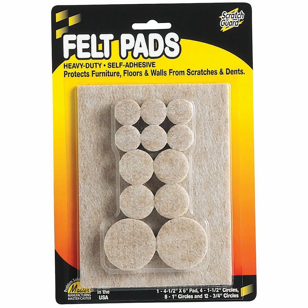 Image of Master Caster Felt Pads, Round, Assorted Sizes Combo, 25/PK, Beige