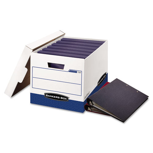 Image of Bankers Box® Binderbox Storage Boxes, Letter Files, 13.13" X 20.13" X 12.38", White/blue, 12/carton