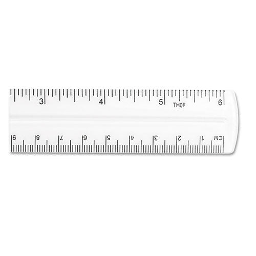 Image of Westcott® Transparent Shatter-Resistant Plastic Ruler, Standard/metric, 6" Long, Clear