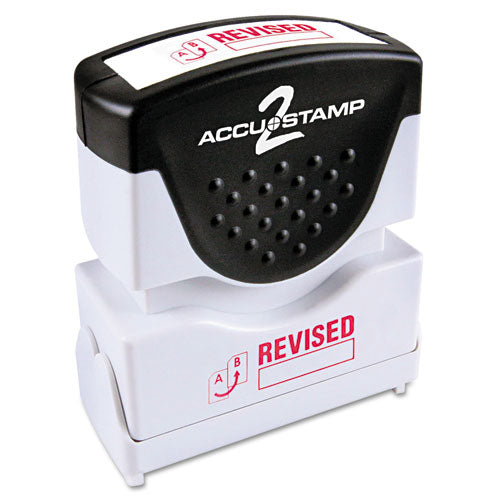 Image of ACCUSTAMP2® Pre-Inked Shutter Stamp, Red, REVISED, 1.63 x 0.5