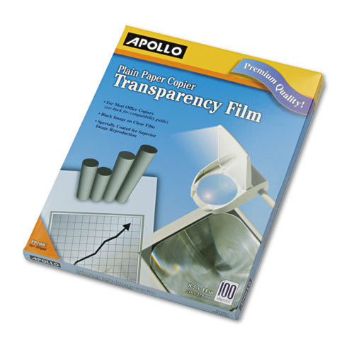 Image of Apollo® Plain Paper Transparency Film, 8.5 X 11, Black On Clear, 100/box