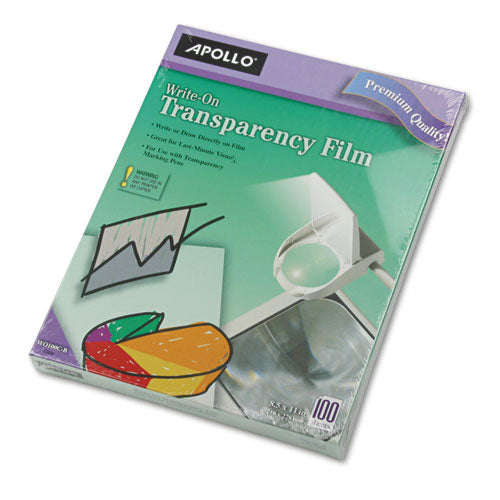 Image of Apollo® Write-On Transparency Film, 8.5 X 11, 100/box