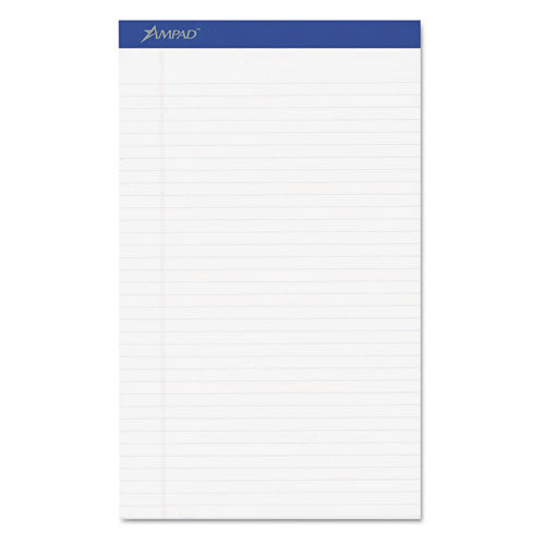 Image of Ampad® Perforated Writing Pads, Wide/legal Rule, 50 White 8.5 X 14 Sheets, Dozen