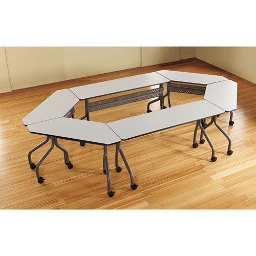 Image of Iceberg OfficeWorks Mobile Training Table, Rectangular, 72" x 18" x 29", Gray/Charcoal