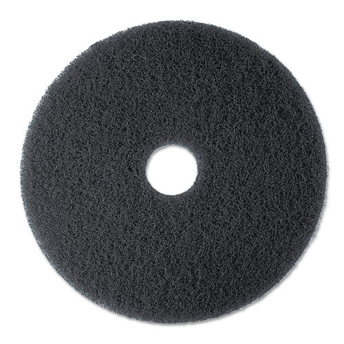 Image of 3M Low-Speed High Productivity Floor Pads 7300, 17" Diameter, Black, 5/carton