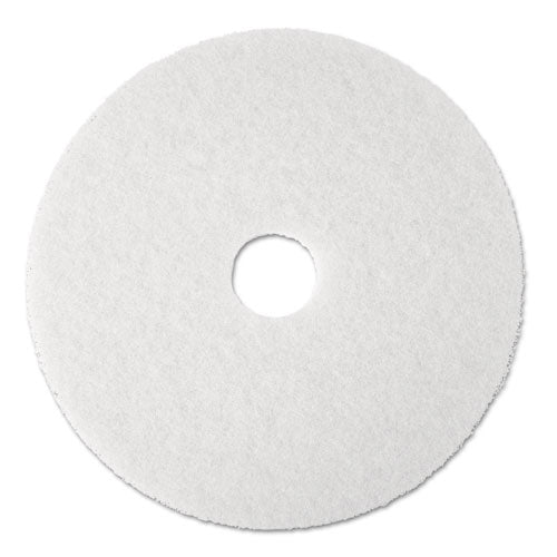 Image of 3M Low-Speed Super Polishing Floor Pads 4100, 20" Diameter, White, 5/carton