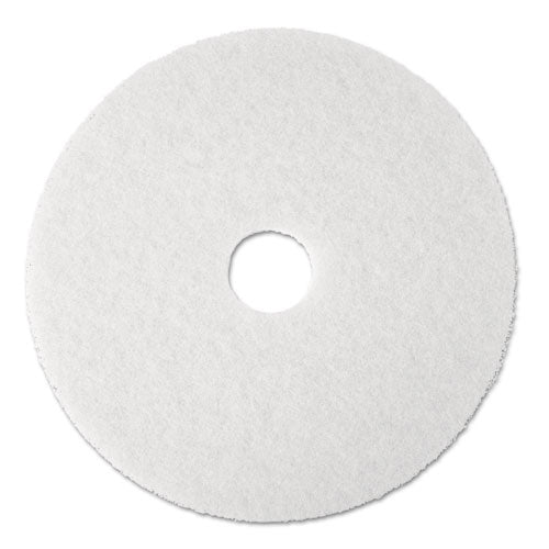 Image of 3M Low-Speed Super Polishing Floor Pads 4100, 17" Diameter, White, 5/carton