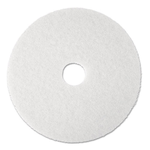 Image of 3M Low-Speed Super Polishing Floor Pads 4100, 13" Diameter, White, 5/carton