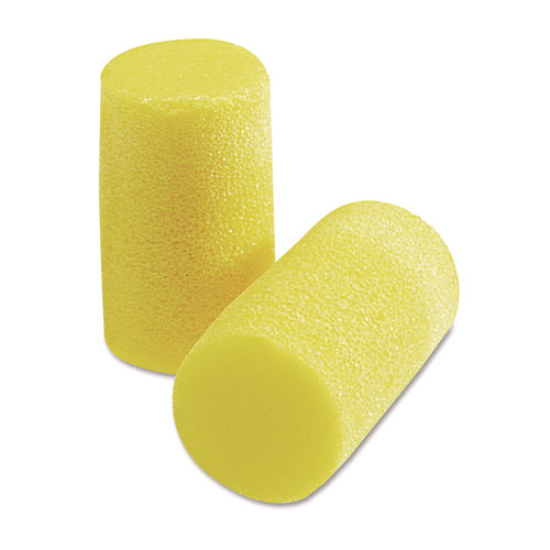 Image of 3M E-A-R Classic Plus Earplugs, Cordless, PVC Foam, Yellow, 200 Pairs/Box