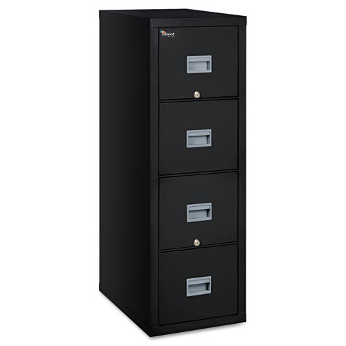 Image of FireKing® Patriot By Fireking Insulated Fire File, 1-Hour Fire Protection, 4 Legal/letter File Drawers, Black, 17.75" X 25" X 52.75"