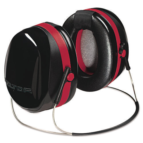Image of 3M E-A-R Peltor OPTIME 105 Behind-The-Head Earmuffs, 29 dB NRR, Red/Black