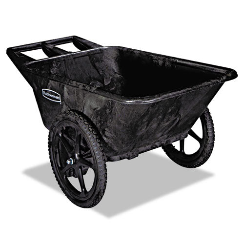 Image of Rubbermaid® Commercial Big Wheel Agriculture Wheelbarrow, 300 lb Capacity, 32.75" x 58" x 28.25", Black