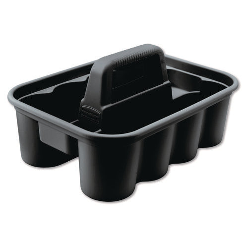Image of Rubbermaid® Commercial Commercial Deluxe Carry Caddy, Eight Compartments, 15 x 7.4, Black