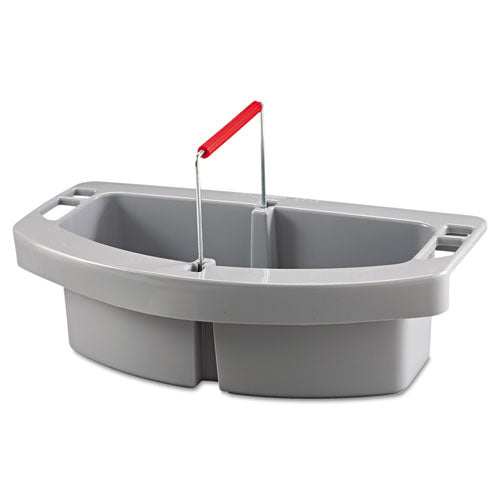 Image of Rubbermaid® Commercial Maid Caddy, Two Compartments, 16 x 9 x 5, Gray