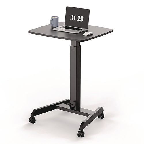 Image of Kantek Mobile Sit-to-Stand Desk, 23.5 x 20.5 x 29.75 to 44.25, Black