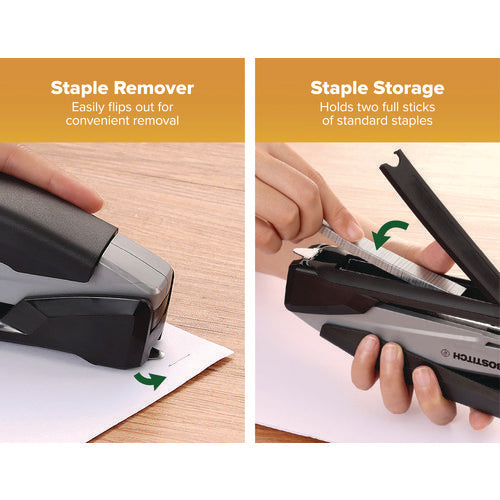 Image of Bostitch® InPower One-Finger Eco-Friendly Desktop Stapler, 25-Sheet Capacity, Black/Gray