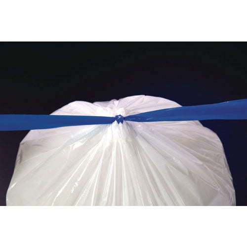 Image of BlueCollar Drawstring Trash Bags, Drawstring, 13 gal, 24" x 28", White, 40 Bags/Roll, 2 Rolls/Box