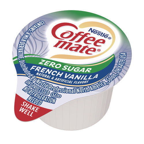 Image of Coffee mate® Liquid Coffee Creamer, Zero Sugar French Vanilla, 0.38 oz Mini Cups, 50/Box