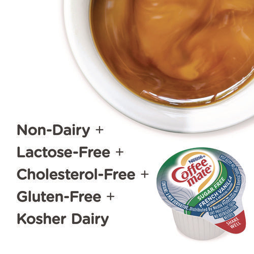 Image of Coffee mate® Liquid Coffee Creamer, Zero Sugar French Vanilla, 0.38 oz Mini Cups, 50/Box