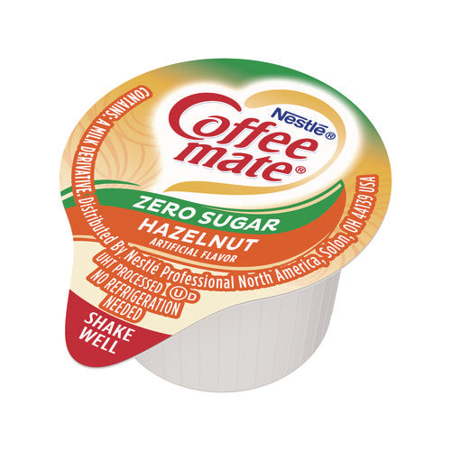 Image of Coffee mate® Liquid Coffee Creamer, Zero Sugar Hazelnut, 0.38 oz Mini Cups, 50/Box