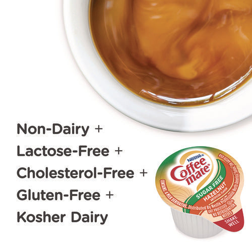 Image of Coffee mate® Liquid Coffee Creamer, Zero Sugar Hazelnut, 0.38 oz Mini Cups, 50/Box