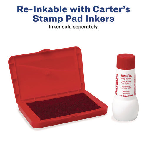 Image of Carter's Pre-Inked Felt Stamp Pad, 4.25" x 2.75", Red
