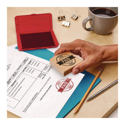 Image of Carter's Pre-Inked Felt Stamp Pad, 4.25" x 2.75", Red