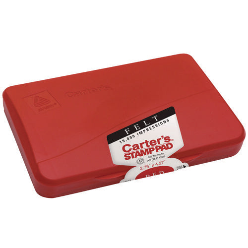 Image of Carter's Pre-Inked Felt Stamp Pad, 4.25" x 2.75", Red
