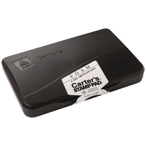 Image of Carter's Pre-Inked Foam Stamp Pad, 4.25" x 2.75", Black