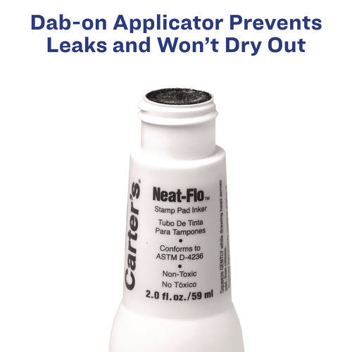 Image of Carter's Neat-Flo Stamp Pad Inker, 2 oz Bottle, Black