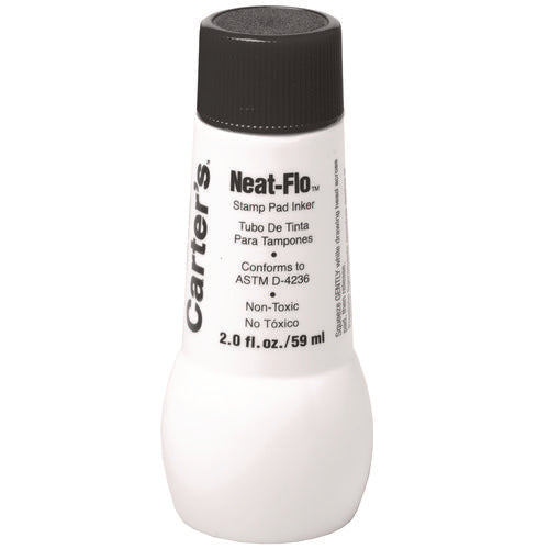 Image of Carter's Neat-Flo Stamp Pad Inker, 2 oz Bottle, Black