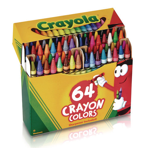 Image of Crayola® Classic Color Crayons In Flip-Top Pack With Sharpener, 64 Colors/pack
