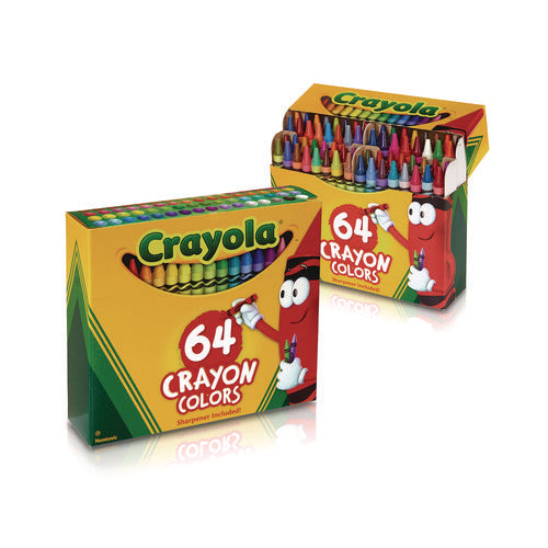 Image of Crayola® Classic Color Crayons In Flip-Top Pack With Sharpener, 64 Colors/pack