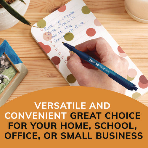 Image of BIC® Soft Feel Ballpoint Pen Value Pack, Retractable, Medium 1 Mm, Black Ink, Black Barrel, 36/pack