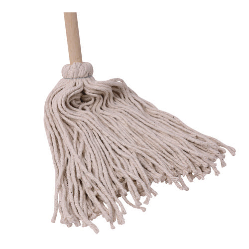 Image of Boardwalk® Handle/Deck Mops, #20 White Cotton Head, 54" Natural Wood Handle