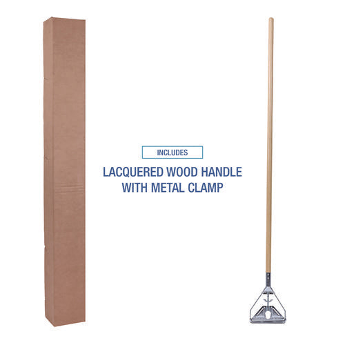 Image of Boardwalk® Quick Change Metal Head Mop Handle for No. 20 and Up Heads, 62" Wood Handle
