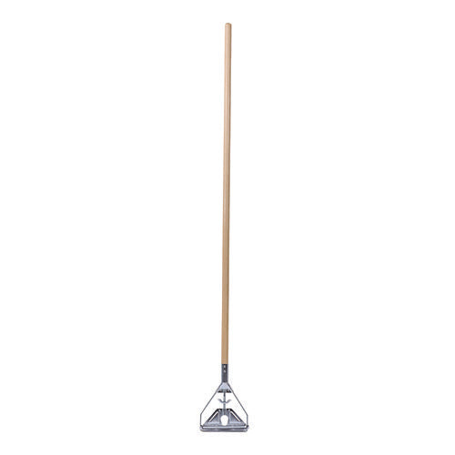 Image of Boardwalk® Quick Change Metal Head Mop Handle for No. 20 and Up Heads, 62" Wood Handle