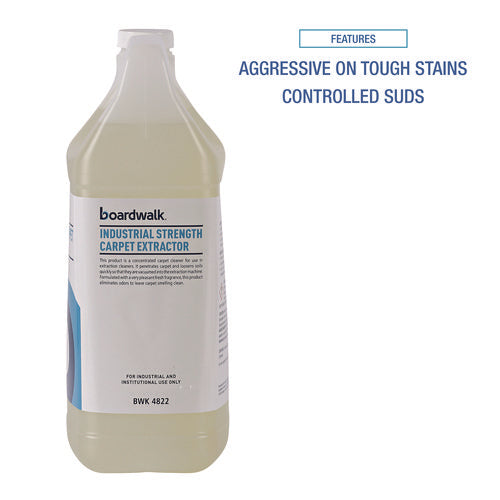 Image of Boardwalk® Industrial Strength Carpet Extractor, Clean Scent, 1 Gal Bottle, 4/carton